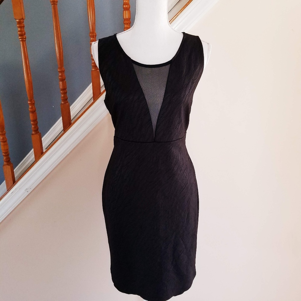 Fashion to Figure Black Dress w Sheer V-Neck